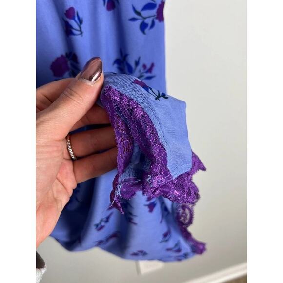 Wild Fable Lavender Purple Floral Lace Trim Mini Slip Dress Size Small Women’s - Picture 5 of 9